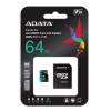 ADATA 64GB Premier Pro MICROSDXC, R/W up to 100/80 MB/s, Adapterrel AUSDX64GUI3V30SA2-RA