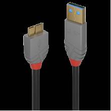 LINDY Kábel USB 3.0-A - MicroUSB-B Anthra Line, 0,5m 36765 LINDY Kábel USB 3.0-A - MicroUSB-B Anthra Line, 0,5m 36765