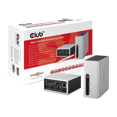 CLUB3D SenseVision USB 3.0 4K UHD Mini Docking Station CSV-3104D CLUB3D SenseVision USB 3.0 4K UHD Mini Docking Station CSV-3104D
