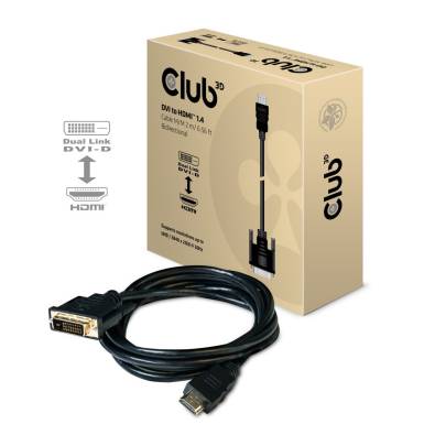 Club 3D DVI to HDMI 1.4 kábel M/M - 2m Bidirectional CAC-1210 Club 3D DVI to HDMI 1.4 kábel M/M - 2m Bidirectional CAC-1210