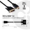 Club 3D DVI to HDMI 1.4 kábel M/M - 2m Bidirectional CAC-1210