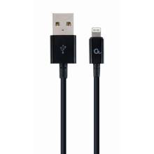 Gembird 8-pin charging and data cable, 2m, black CC-USB2P-AMLM-2M