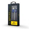 Gembird Premium jeans (denim) 8-pin cable with metal connectors, 1m, blue CC-USB2J-AMLM-1M-BL