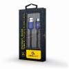 Gembird Premium jeans (denim) Type-C USB cable with metal connectors, 2m, blue CC-USB2J-AMCM-2M-BL