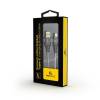 Gembird Premium cotton braided Type-C USB charging and data cable,1m,silver/whit CC-USB2B-AMCM-1M-BW2