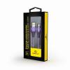 Gembird Premium cotton braided Type-C USB charging and data cable,2m,purple/whit CC-USB2B-AMCM-2M-PW