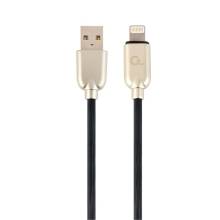Gembird Premium rubber 8-pin charging and data cable, 2m, black CC-USB2R-AMLM-2M