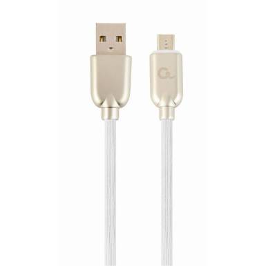 Gembird Premium rubber Micro-USB charging and data cable, 2m, white CC-USB2R-AMmBM-2M-W Gembird Premium rubber Micro-USB charging and data cable, 2m, white CC-USB2R-AMmBM-2M-W