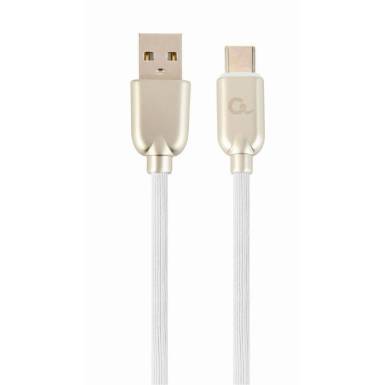 Gembird Premium rubber Type-C USB charging and data cable, 2m, white CC-USB2R-AMCM-2M-W Gembird Premium rubber Type-C USB charging and data cable, 2m, white CC-USB2R-AMCM-2M-W