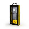 Gembird Premium spiral metal 8-pin charging and data cable, 1m, metallic-grey CC-USB2S-AMLM-1M-BG