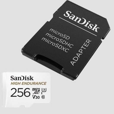Sandisk 256GB microSDXC High Endurance CL10 U3 V30 + adapterrel SDSQQNR-256G / 183568