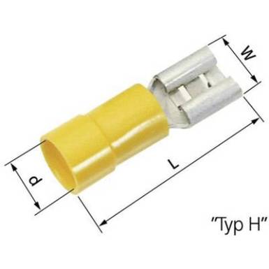 Csúszósarus hüvely Dugasz szélesség: 9.5 mm Dugaszolási vastagság: 1.2 mm 180 ° Részlegesen szigetelt Sárga LAPP 63101120 50 db Csúszósarus hüvely Dugasz szélesség: 9.5 mm Dugaszolási vastagság: 1.2 mm 180 ° Részlegesen szigetelt Sárga LAPP 63101120 50 db