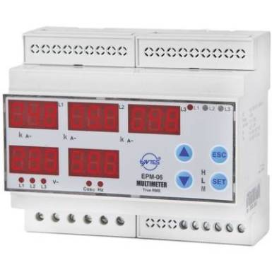 Programozható 3 fázisú DIN sínes AC multiméter, feszültség, áram, frekvencia, üzemóra, ENTES EPM-06-DIN Programozható 3 fázisú DIN sínes AC multiméter, feszültség, áram, frekvencia, üzemóra, ENTES EPM-06-DIN