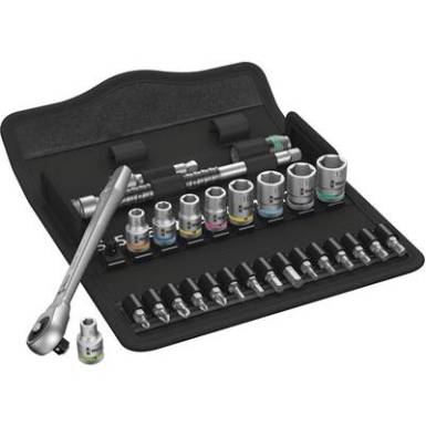 Dug&oacute;kulcs k&eacute;szlet 1/4 (6.3 mm) 28 r&eacute;szes Wera Zyklop Metal 8100 SA 7 05004017001