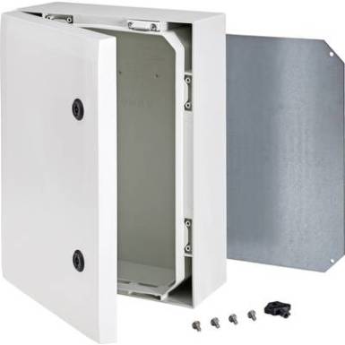 Fali install&aacute;ci&oacute;s műszerdoboz 400 x 300 x 150 mm, polikarbon&aacute;t, sz&uuml;rke, Fibox ARCA 8120006