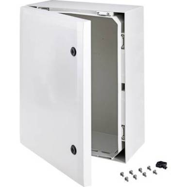 Fali install&aacute;ci&oacute;s műszerdoboz 500 x 400 x 210 mm, polikarbon&aacute;t, sz&uuml;rke, Fibox ARCA 8120011