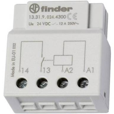 Kapcsoló relé 1 db Finder 13.31.9.024.4300 1 záró 24 V/DC 12 A Kapcsoló relé 1 db Finder 13.31.9.024.4300 1 záró 24 V/DC 12 A