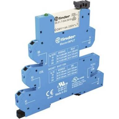 Csatoló relé 1 db 230 V/AC 6 A 1 váltó Finder 39.71.8.230.5060 Csatoló relé 1 db 230 V/AC 6 A 1 váltó Finder 39.71.8.230.5060