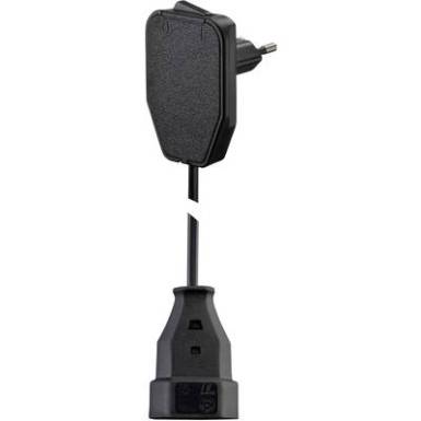 Lapos euró dugós hálózati hosszabbítókábel, 0,8 m, fekete, H03VVH2-F 2X 0,75 mm?, NVB 104576 Lapos euró dugós hálózati hosszabbítókábel, 0,8 m, fekete, H03VVH2-F 2X 0,75 mm?, NVB 104576
