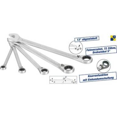 Racsnis gyűrűs csavarkulcs készlet 5 részes 8 - 19 mm Hazet 606/5 Racsnis gyűrűs csavarkulcs készlet 5 részes 8 - 19 mm Hazet 606/5