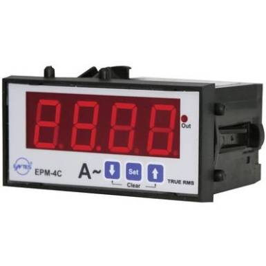 Programozhat&oacute; 1 f&aacute;zis&uacute; be&eacute;p&iacute;thető AC &aacute;ramm&eacute;rő műszer, rel&eacute;s, ENTES EPM-4C-48