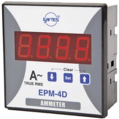 Programozható 1 fázisú beépíthető AC árammérő műszer, ENTES EPM-4D-96 Programozható 1 fázisú beépíthető AC árammérő műszer, ENTES EPM-4D-96