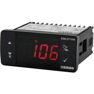 Hőmérséklet szabályozó, PTC -50 - +150 °C, relés, 10 A, 59 x 77 x 35 mm, Emko ESM-3711-H Hőmérséklet szabályozó, PTC -50 - +150 °C, relés, 10 A, 59 x 77 x 35 mm, Emko ESM-3711-H