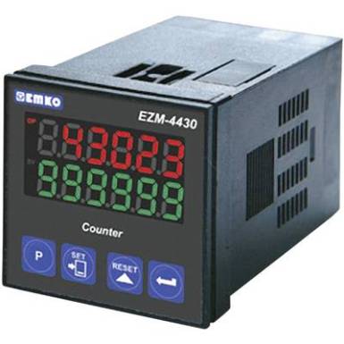 8 jegyű előre beállított számláló, relés kimenet, 46 x 46 mm, Emko EZM-4430.5.00.0.1/00.00/0.0.0.0 8 jegyű előre beállított számláló, relés kimenet, 46 x 46 mm, Emko EZM-4430.5.00.0.1/00.00/0.0.0.0