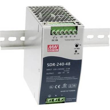 Mean Well SDR-240-48 Kalapsínes tápegység 48 V/DC 5 A 240 W 1 x Mean Well SDR-240-48 Kalapsínes tápegység 48 V/DC 5 A 240 W 1 x
