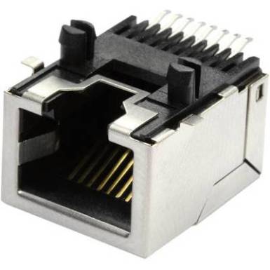 RJ45 aljzat, beépíthető, beforrasztható, fém házban econ connect MEB8/8GSMTKS RJ45 aljzat, beépíthető, beforrasztható, fém házban econ connect MEB8/8GSMTKS