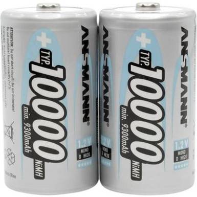Góliát akku D NiMH, 1,2V 10000 mAh, 2 db, Ansmann maxE HR20, LR20, D, AM1, XL, MN1300, 813, E95, LR20N, 13A Góliát akku D NiMH, 1,2V 10000 mAh, 2 db, Ansmann maxE HR20, LR20, D, AM1, XL, MN1300, 813, E95, LR20N, 13A
