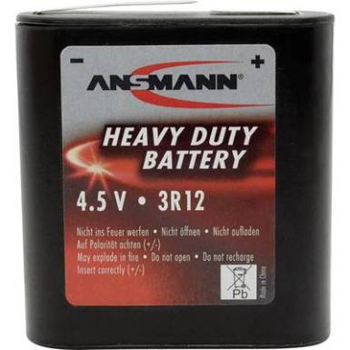 4,5V-os laposelem, cink-szén, 1700 mAh, Ansmann 3R12, 3LR12, 1203, V4912, MN1203, 312G, LR12, 4,5 V Block 4,5V-os laposelem, cink-szén, 1700 mAh, Ansmann 3R12, 3LR12, 1203, V4912, MN1203, 312G, LR12, 4,5 V Block