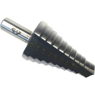 HSS Fokozatfúró 12.5 - 32.5 mm C.K. T3012 Teljes hossz 80 mm Háromszög szár 1 db HSS Fokozatfúró 12.5 - 32.5 mm C.K. T3012 Teljes hossz 80 mm Háromszög szár 1 db