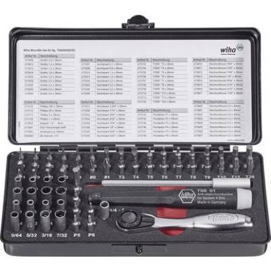 Bit készlet 65 részes Wiha 7000SK65ESD 39971 Egyeneshornyú, Kereszthornyú Phillips, Belső hatlap, TORX, Pentalobe, Külső hatlap Bit készlet 65 részes Wiha 7000SK65ESD 39971 Egyeneshornyú, Kereszthornyú Phillips, Belső hatlap, TORX, Pentalobe, Külső hatlap