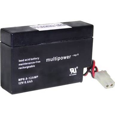 multipower MP0,8-12-AMP A9709 &Oacute;lomakku 12 V 0.8 Ah &Oacute;lom-vlies (AGM) (Sz x Ma x M&eacute;) 96 x 62 x 25 mm AMP alj Karbantart&aacute;smentes, Kis &ouml;nkis&uuml;l&eacute;s
