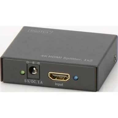 Digitus DS-46304 2 port HDMI elosztó 3D lejátszás lehetséges, Fém ház 4096 x 2160 pixel Fekete Digitus DS-46304 2 port HDMI elosztó 3D lejátszás lehetséges, Fém ház 4096 x 2160 pixel Fekete