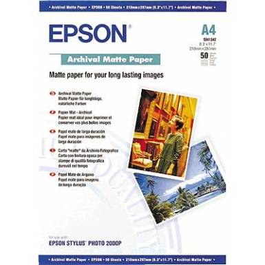 Fénykép papír Epson Archival Matte Paper C13S041342 DIN A4 192 g/m? 50 lap Matt Fénykép papír Epson Archival Matte Paper C13S041342 DIN A4 192 g/m? 50 lap Matt