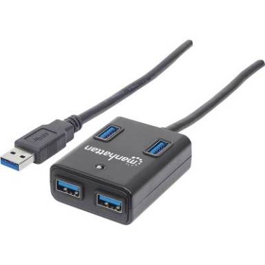 Manhattan 4 port USB 3.0 hub Fekete Manhattan 4 port USB 3.0 hub Fekete