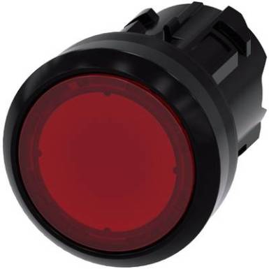 Vil&aacute;g&iacute;t&oacute; nyom&oacute;gomb lapos műk&ouml;dtető, Műanyag előlapi gyűrű Piros Siemens SIRIUS ACT 3SU1001-0AB20-0AA0 1 db