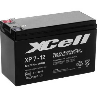 Ólom zselés akku AGM 12 V 7 Ah 151 x 94 x 65 mm XCell XP712F2 Ólom zselés akku AGM 12 V 7 Ah 151 x 94 x 65 mm XCell XP712F2