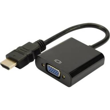 HDMI - VGA átalakító adapter, 1x HDMI dugó - 1x VGA aljzat, fekete, Digitus HDMI - VGA átalakító adapter, 1x HDMI dugó - 1x VGA aljzat, fekete, Digitus