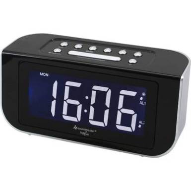 Nagykijelzős digitális ébresztőóra, rádiós ébresztőóra, fekete színű SoundMaster FUR4005 Nagykijelzős digitális ébresztőóra, rádiós ébresztőóra, fekete színű SoundMaster FUR4005