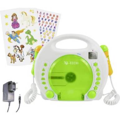 Gyermek CD lejátszó X4 Tech Bobby Joey CD, SD, USB Karaoke funkcióval, Mikrofonnal Fehér, Zöld Gyermek CD lejátszó X4 Tech Bobby Joey CD, SD, USB Karaoke funkcióval, Mikrofonnal Fehér, Zöld