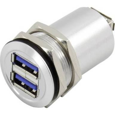 Beépíthető USB aljzat, 2x USB 3.0 aljzat A, 2x USB 3.0 aljzat A, ezüst, Tru Components USB-14 1408768 Beépíthető USB aljzat, 2x USB 3.0 aljzat A, 2x USB 3.0 aljzat A, ezüst, Tru Components USB-14 1408768