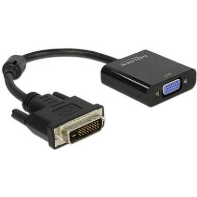 DVI - VGA átalakító adapter, 1x DVI aljzat 24+1 pól. - 1x VGA aljzat, fekete, Delock DVI - VGA átalakító adapter, 1x DVI aljzat 24+1 pól. - 1x VGA aljzat, fekete, Delock
