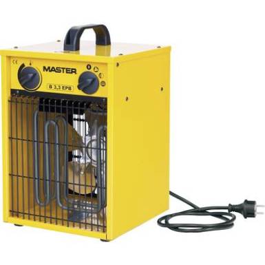 Elektromos fűtőventil&aacute;tor, 1650/3300W, 50 m?, s&aacute;rga/fekete, Master Klimatechnik B-3IT