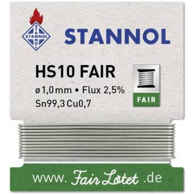 Forrasztóón Tekercs Stannol HS10-Fair Sn99.3Cu0.7 5 g 1.0 mm Forrasztóón Tekercs Stannol HS10-Fair Sn99.3Cu0.7 5 g 1.0 mm