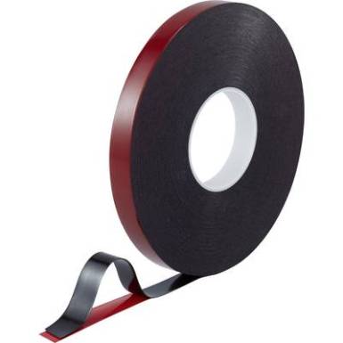 Kétoldalas ragasztószalag, piros/fekete, 30 m x 20 mm, akril, 1 tekercs, TOOLCRAFT Kétoldalas ragasztószalag, piros/fekete, 30 m x 20 mm, akril, 1 tekercs, TOOLCRAFT