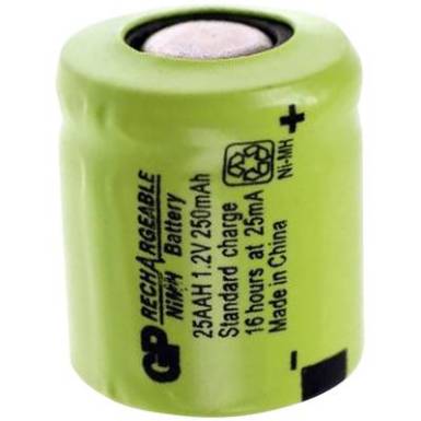 1/3 AA akku NiMH 1,2V 250 mAh Flat-Top GP Batteries GP25AAH 1/3 AA akku NiMH 1,2V 250 mAh Flat-Top GP Batteries GP25AAH
