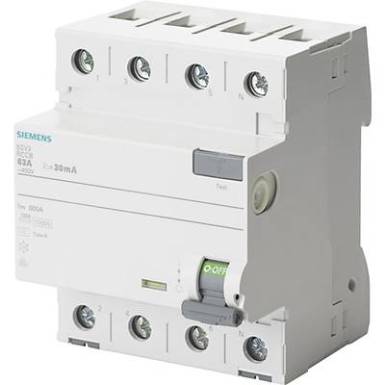 Siemens 5SV3344-6KK12 FI védőkapcsoló 4 pólusú 40 A 0.03 A 400 V Siemens 5SV3344-6KK12 FI védőkapcsoló 4 pólusú 40 A 0.03 A 400 V